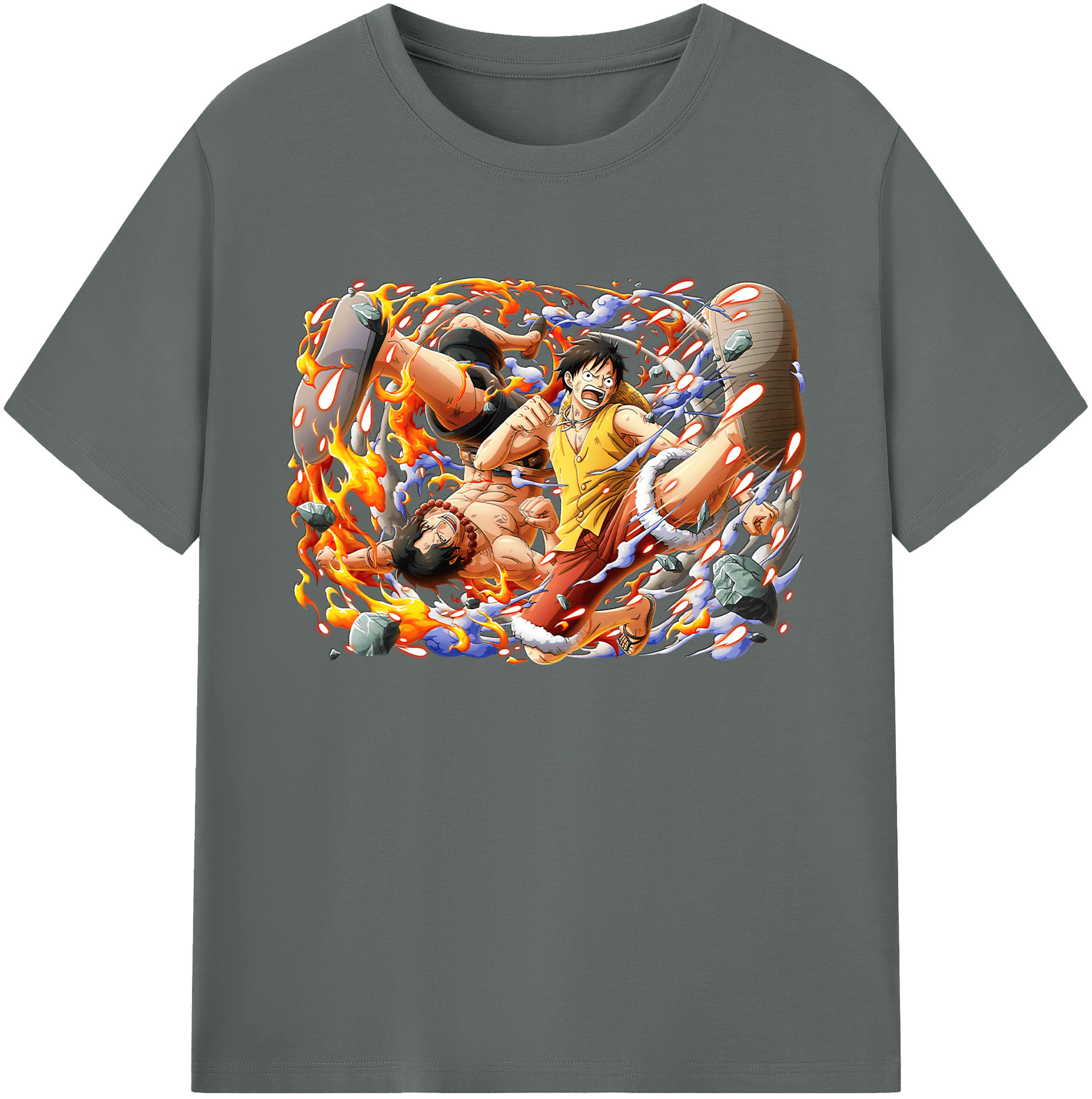 ワンピース モンキー・D・ルフィ ONE PIECE Monkey D. Luffy 綿100％ メンズ半袖Tシャツ｜肌触りやわらか＆通気性